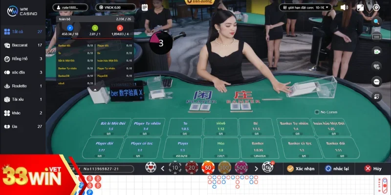 Hướng dẫn tham gia Live Casino 33WIN cho newbie